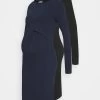 2 PACK NURSING DRESS - Jerseykleid - Dark Blue/black