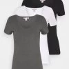 Anna Field 3 PACK - T-Shirt Basic - Black, White