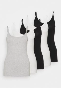 Anna Field 5 PACK - Top - Black/white/mottled Light Grey